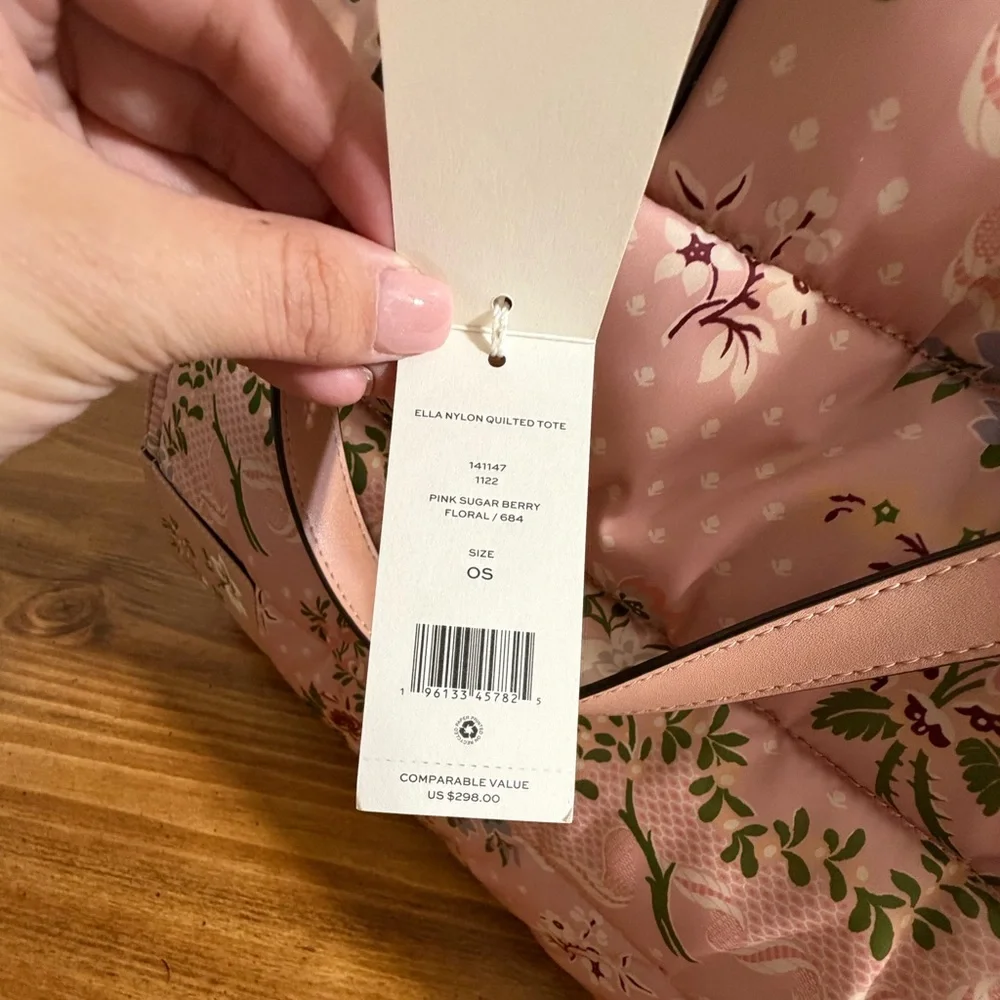 Tory Burch Ella Nylon Quilted Tote PINK SUGAR BERRY
FLORAL - Picture 15 of 15